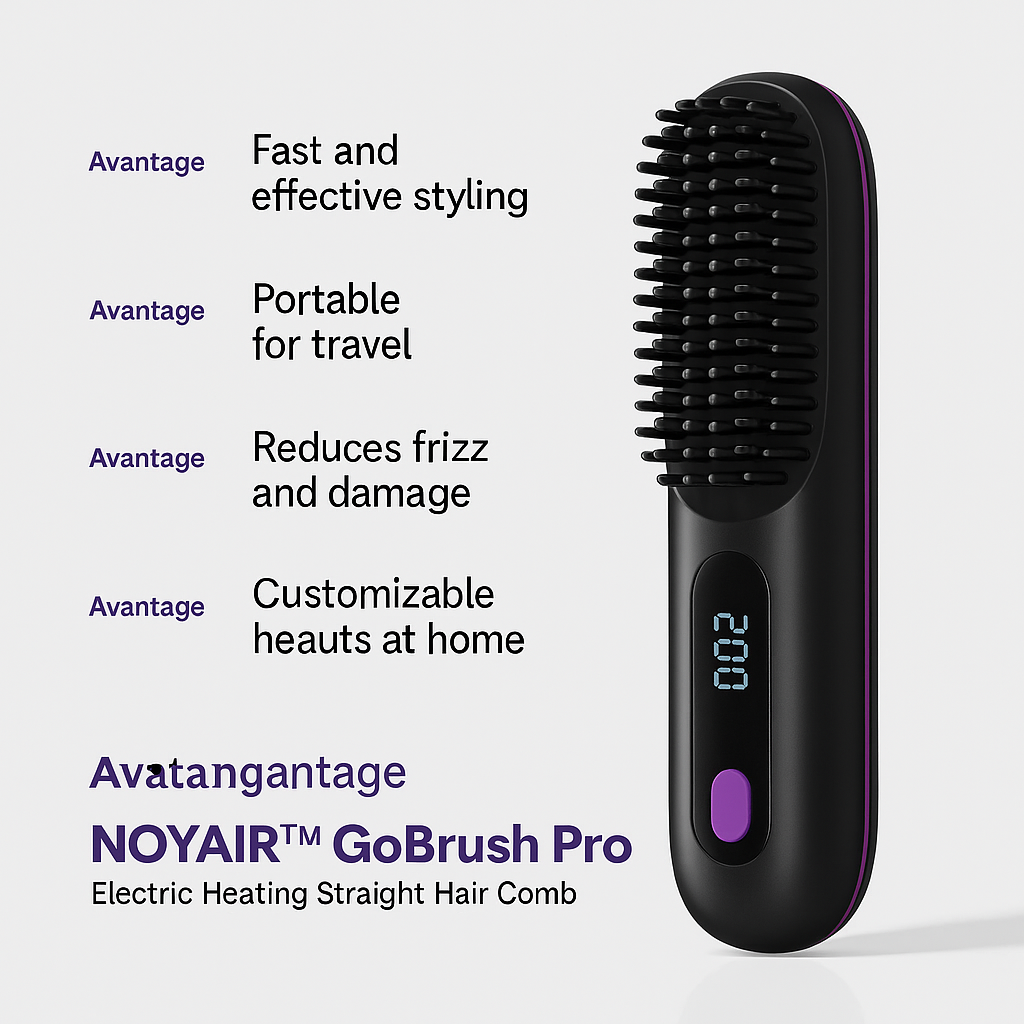 NOYAIR™ GoBrush Pro – Sleek Hair in Seconds, Anywhere